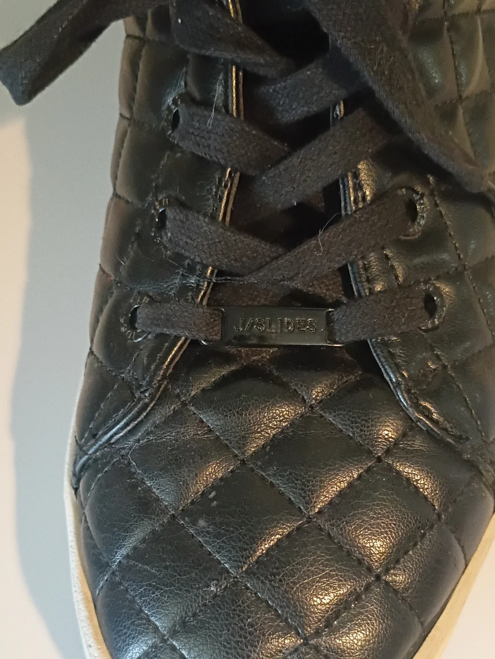 J/Slides NYC Quilted Leather Sneakers Super Comfortable